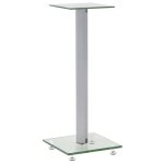 Vidaxl support haut - parleur 2pcs verre trempé design 1 colonne argenté Vidaxl support haut - parleur 2pcs verre trempé design 1 colonne argenté