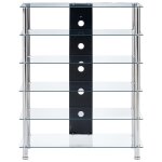 Vidaxl support hifi transparent 90 x 40 x 113 cm verre tremp