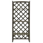 Vidaxl support de plantes et treillis gris 60x30x140 cm bois de sapin