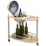 Vidaxl support de vin autoportant globe bois d'eucalyptus vert