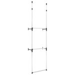 Vidaxl systme de garde - robe tlescopique avec barres aluminium