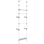 Vidaxl systme de garde - robe tlescopique barres et tagre aluminium