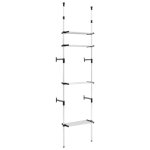 Vidaxl système de garde - robe télescopique avec étagères aluminium Vidaxl système de garde - robe télescopique avec étagères aluminium
