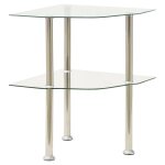 Vidaxl table d'appoint à 2 niveaux transparent 38x38x50cm verre trempé Vidaxl table d'appoint à 2 niveaux transparent 38x38x50cm verre trempé