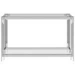 Vidaxl table d'appoint argent� 120x40x78 cm acier inoxydable et verre