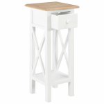Vidaxl table d'appoint blanc 27 x 27 x 65, 5 cm bois Vidaxl table d'appoint blanc 27 x 27 x 65, 5 cm bois