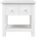 Vidaxl table d'appoint blanc 40x40x40 cm bois de paulownia