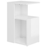 Vidaxl table d'appoint blanc brillant 36x30x56 cm agglom�r�