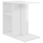 Vidaxl table d'appoint blanc brillant 50x30x50 cm agglom�r�