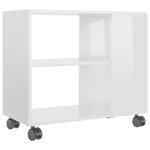 Vidaxl table d'appoint blanc brillant 70x35x55 cm aggloméré Vidaxl table d'appoint blanc brillant 70x35x55 cm aggloméré