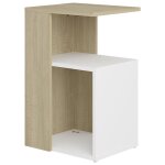 Vidaxl table d'appoint blanc et ch�ne sonoma 36x30x56 cm agglom�r�