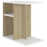 Vidaxl table d'appoint blanc et ch�ne sonoma 50x30x50 cm agglom�r�