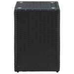 Vidaxl table d'appoint  dessus en verre noir 35x35x52 cm poly rotin