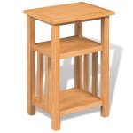 Vidaxl table d'appoint avec tagre  revues chne massif 27x35x55 cm