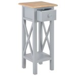 Vidaxl table d'appoint gris 27 x 27 x 65, 5 cm bois