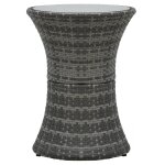 Vidaxl table d'appoint de jardin forme de tambour gris résine tressée Vidaxl table d'appoint de jardin forme de tambour gris résine tressée