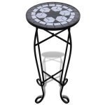 Vidaxl table d'appoint mosaque noir et blanc