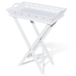 Vidaxl table d'appoint avec plateau blanc