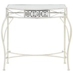 Vidaxl table d'appoint style franais mtal 82 x 39 x 76 cm blanc