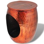 Vidaxl table d'appoint / tabouret en forme de baril cuivre marron