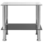 Vidaxl table d'appoint transparent 45x50x45 cm verre trempé Vidaxl table d'appoint transparent 45x50x45 cm verre trempé