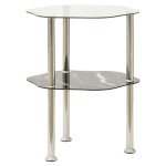 Vidaxl table d'appoint transparent et noir 38x38x50cm verre tremp