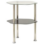 Vidaxl table d'appoint transparent et noir 38x38x50cm verre trempé Vidaxl table d'appoint transparent et noir 38x38x50cm verre trempé