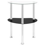 Vidaxl table d'appoint transparent et noir 38x38x50cm verre tremp