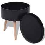 Vidaxl table auxiliaire avec plateau rond 39, 5 x 44, 5 cm noir