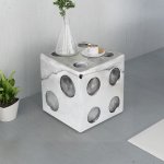Vidaxl table auxiliaire / tabouret en forme de dé aluminium argenté Vidaxl table auxiliaire / tabouret en forme de dé aluminium argenté