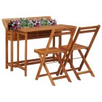 Vidaxl table de balcon avec 2 chaises de bistro bois d'acacia massif Vidaxl table de balcon avec 2 chaises de bistro bois d'acacia massif