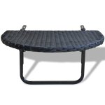 Vidaxl table de balcon 60x60x32 cm noir résine tressée Vidaxl table de balcon 60x60x32 cm noir résine tressée