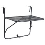 Vidaxl table de balcon noir 60x40 cm acier