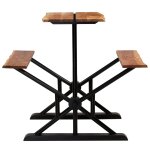 Vidaxl table de bar avec bancs bois massif d'acacia 180 x 50 x 107 cm