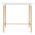 Vidaxl table de bar blanc 120x60x105 cm mdf et bois de hêtre massif Vidaxl table de bar blanc 120x60x105 cm mdf et bois de hêtre massif