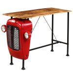 Vidaxl table de bar bois de manguier 60x150x107 cm rouge tracteur Vidaxl table de bar bois de manguier 60x150x107 cm rouge tracteur