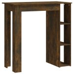 Vidaxl table de bar avec étagère chêne fumé 102x50x103, 5 cm aggloméré Vidaxl table de bar avec étagère chêne fumé 102x50x103, 5 cm aggloméré