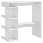 Vidaxl table de bar tagre de rangement blanc 100x50x101, 5 cm