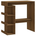 Vidaxl table de bar tagre de rangement chne marron 100x50x101, 5 cm