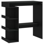 Vidaxl table de bar étagère de rangement noir 100x50x101, 5 cm Vidaxl table de bar étagère de rangement noir 100x50x101, 5 cm