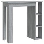 Vidaxl table de bar avec �tag�re sonoma gris 102x50x103, 5 cm agglom�r�