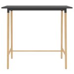 Vidaxl table de bar gris 120x60x105 cm mdf et bois de hêtre massif Vidaxl table de bar gris 120x60x105 cm mdf et bois de hêtre massif