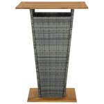 Vidaxl table de bar gris 80x80x110 cm rsine tresse et bois d'acacia