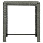 Vidaxl table de bar de jardin gris 100x60, 5x110, 5 cm résine tressée Vidaxl table de bar de jardin gris 100x60, 5x110, 5 cm résine tressée