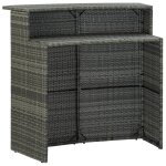Vidaxl table de bar de jardin gris 120x55x110 cm rsine tresse