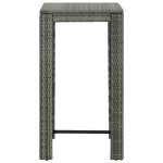 Vidaxl table de bar de jardin gris 60, 5x60, 5x110, 5 cm résine tressée Vidaxl table de bar de jardin gris 60, 5x60, 5x110, 5 cm résine tressée