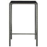 Vidaxl table de bar de jardin gris 70x70x110cm rsine tresse et verre