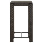 Vidaxl table de bar de jardin marron 60, 5x60, 5x110, 5 cm résine tressée Vidaxl table de bar de jardin marron 60, 5x60, 5x110, 5 cm résine tressée