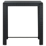 Vidaxl table de bar de jardin noir 100x60, 5x110, 5 cm résine tressée Vidaxl table de bar de jardin noir 100x60, 5x110, 5 cm résine tressée