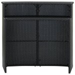 Vidaxl table de bar de jardin noir 120x55x110 cm rsine tresse